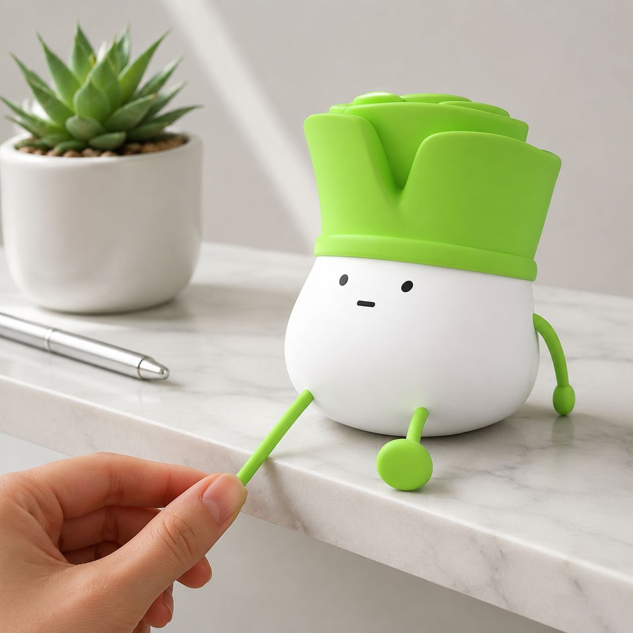 Cute green onion night lamp for desktop decoration
