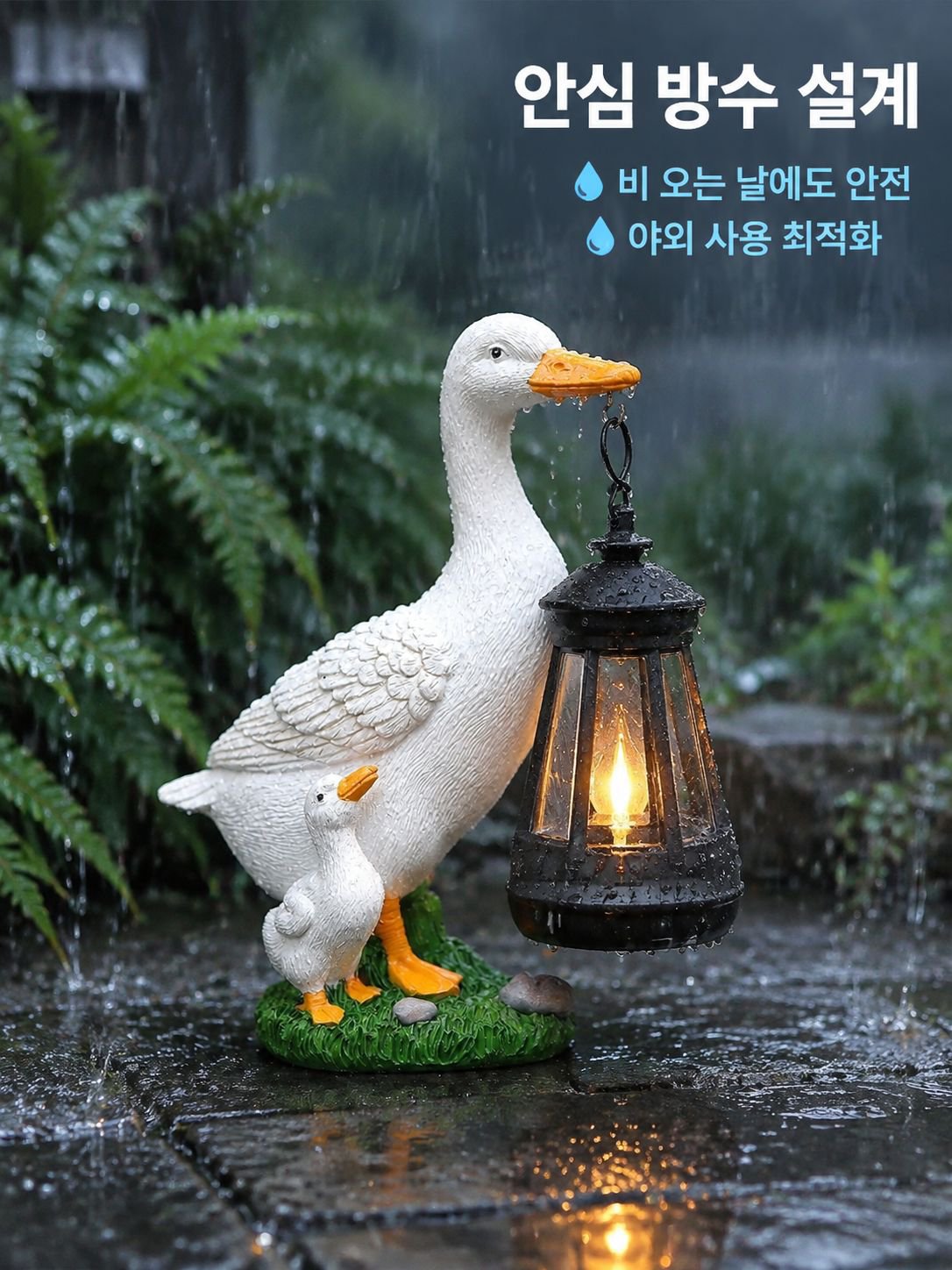 야외 정원 동물 랜턴 수지 소품