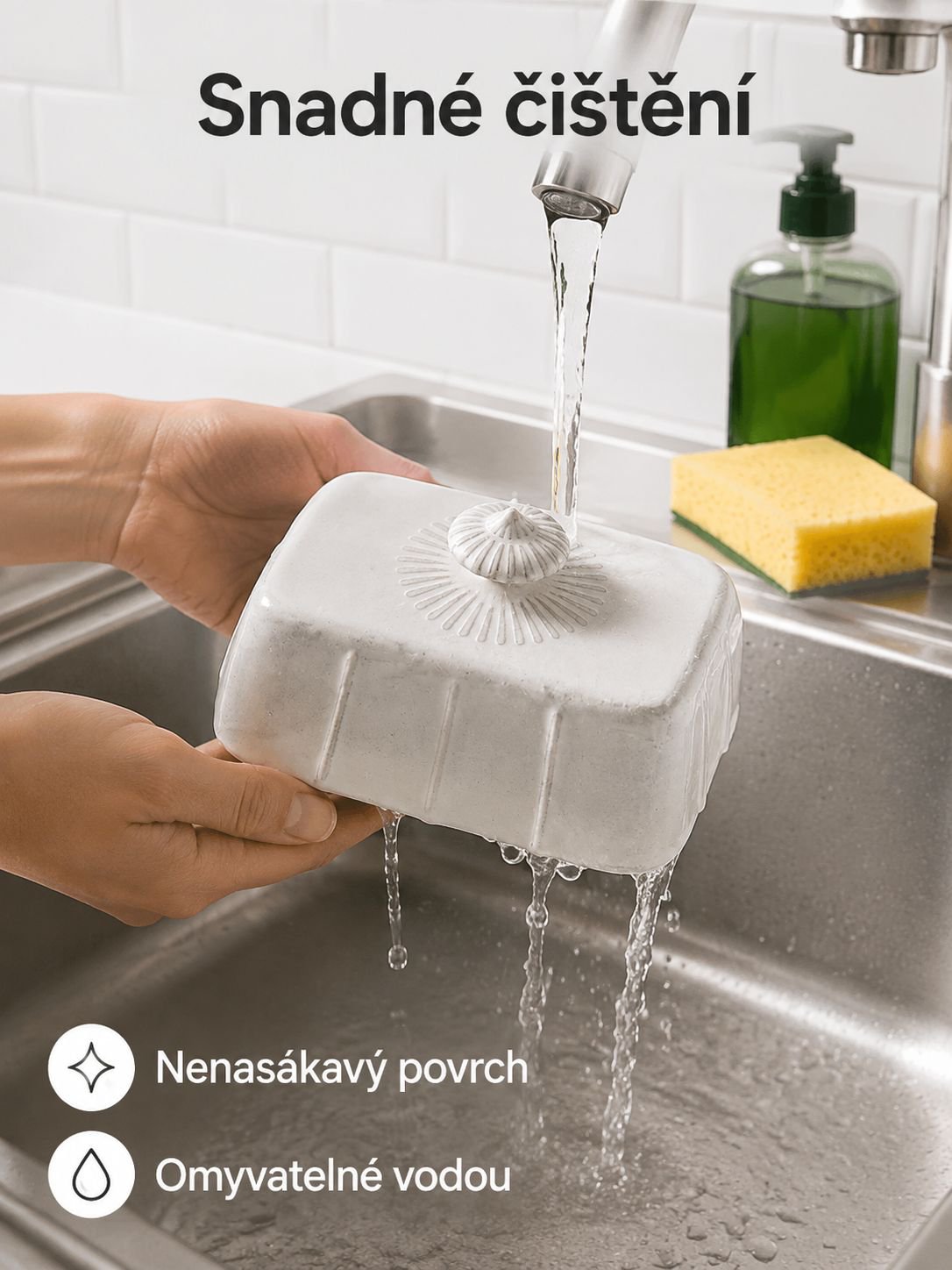 Evropská keramická miska na máslo