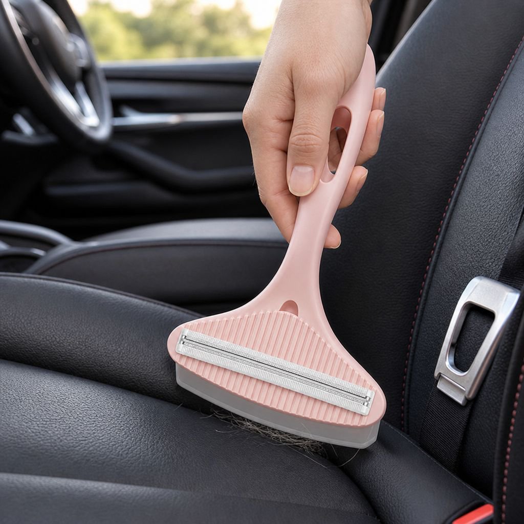Efficient double-sided lint remover in use
