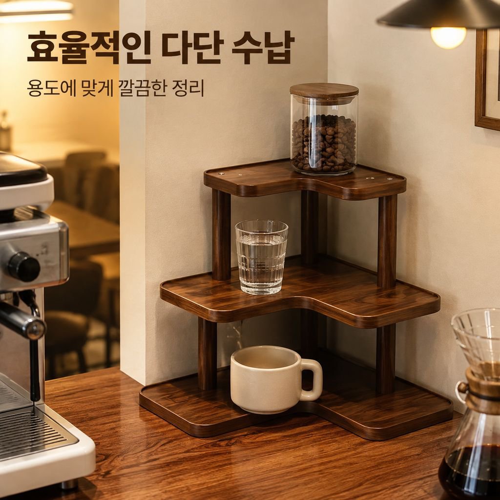 코너형 책상 다단 컵 홀더