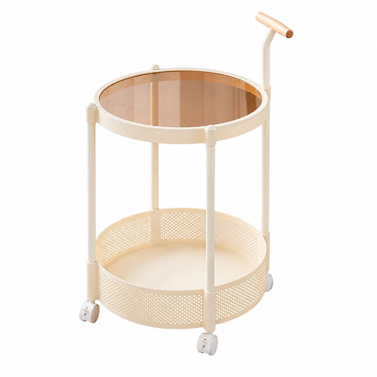 Luxury Mobile Glass Side Trolley Table