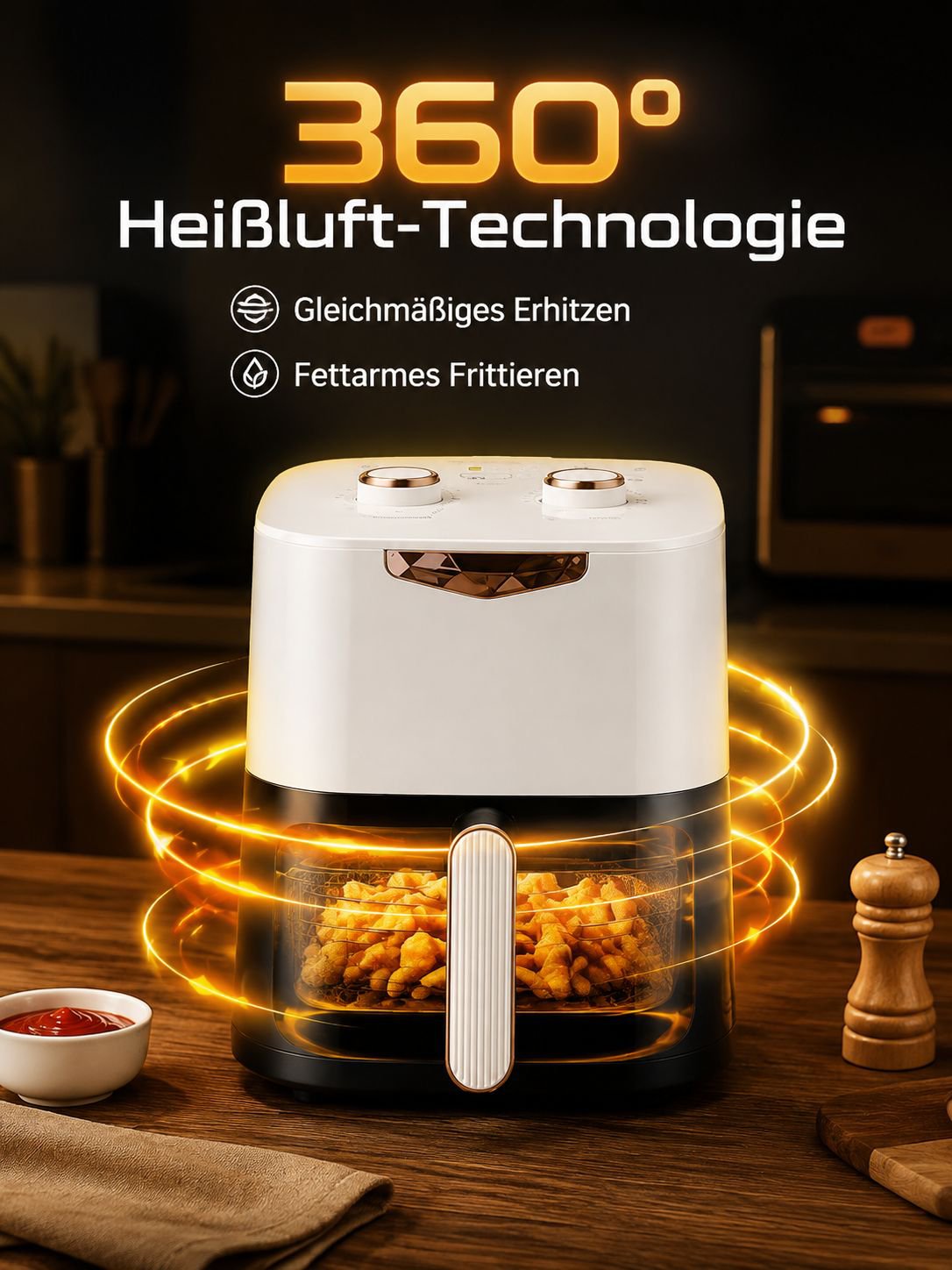 Große elektrische Fritteuse mit Mehrfachfunktion