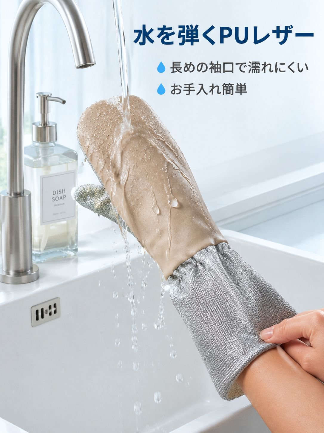 防水・油汚れ除去食器洗い神器を長くする