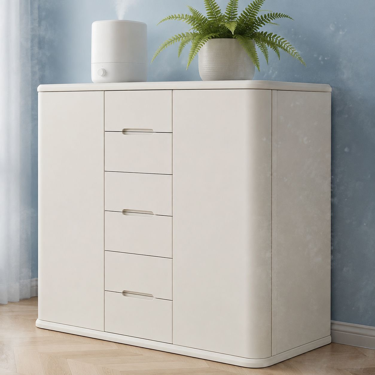 Organized nursery with baby essentials storage box