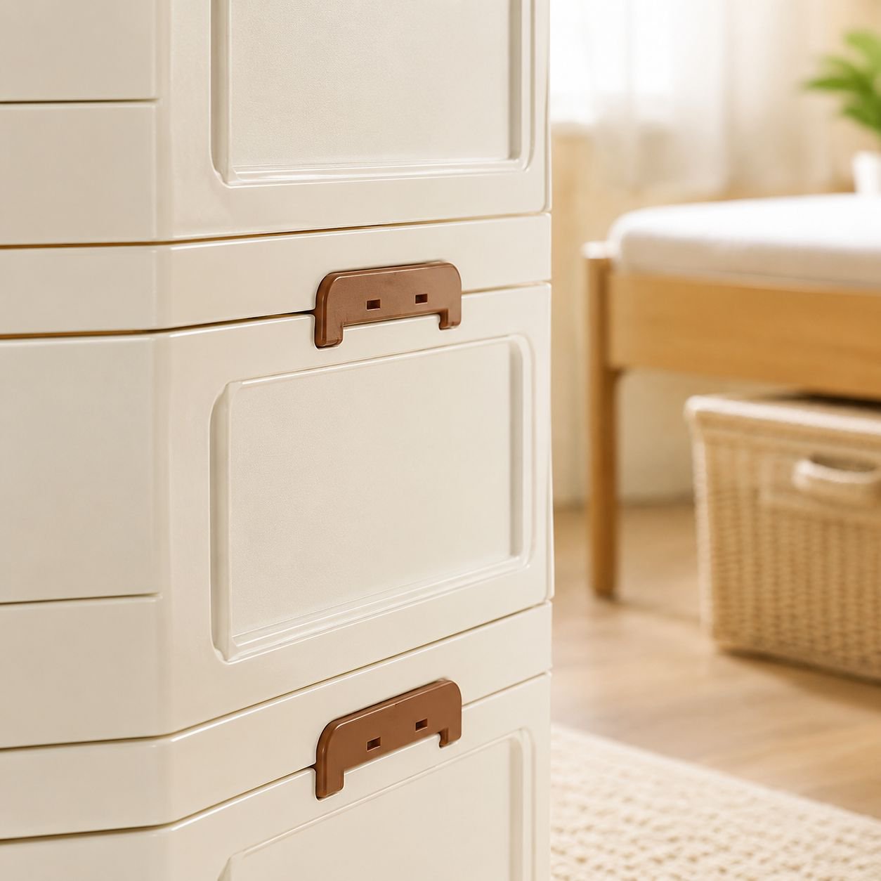 Foldable storage cabinet for home use