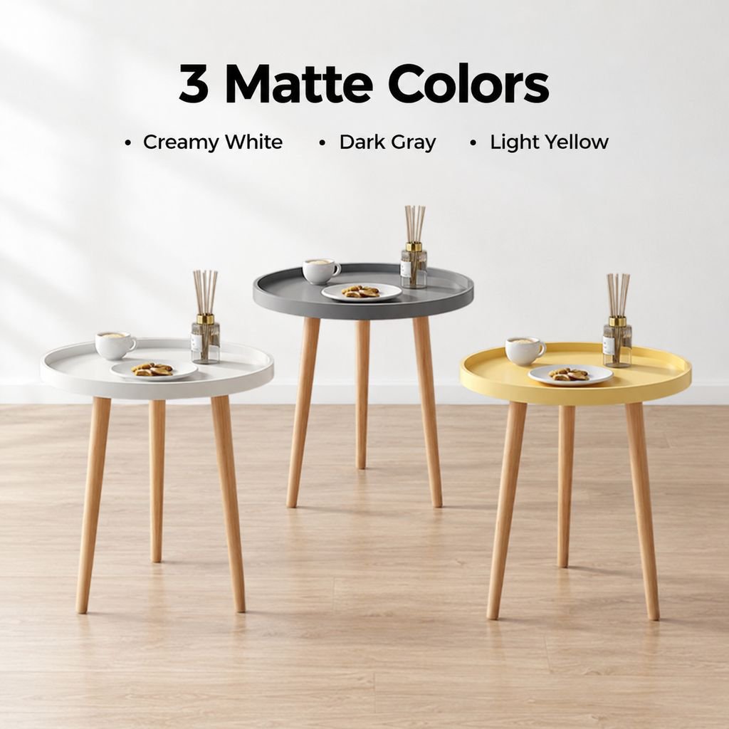 Minimalist Nordic Round Sofa Side Coffee Table