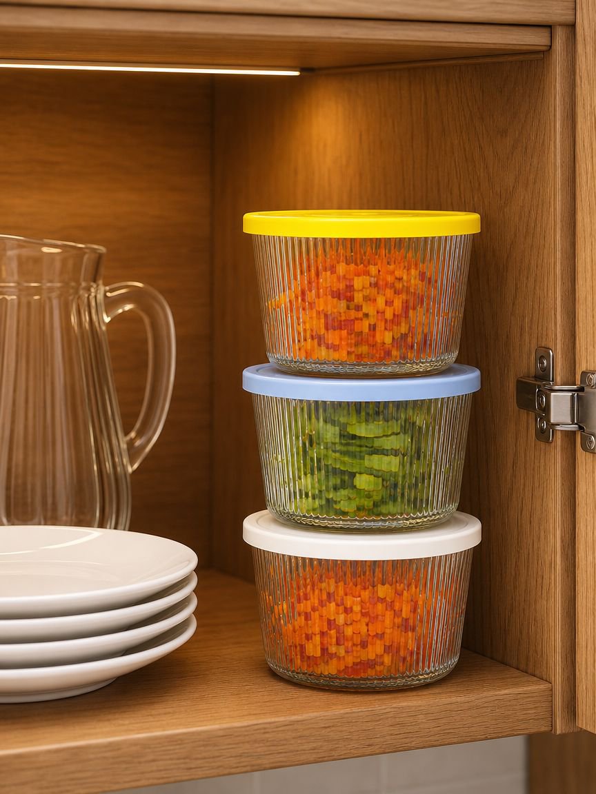 Eco-friendly glass storage container for leftovers