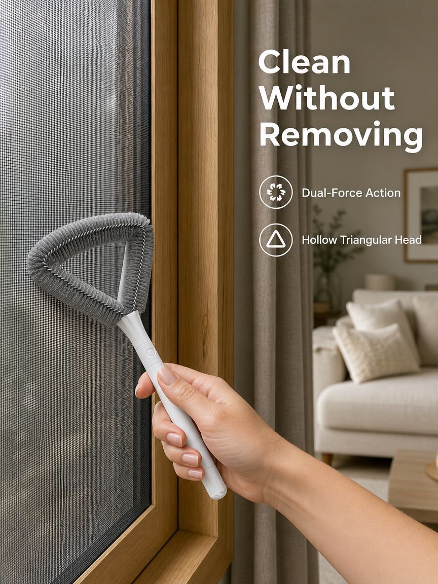Removable-Free Window Screen Cleaning Brush