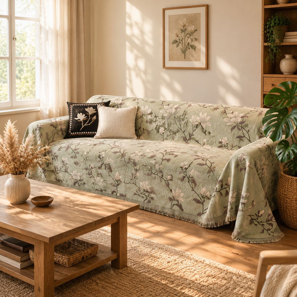 Pflegeleichter und eleganter Sofaüberwurf