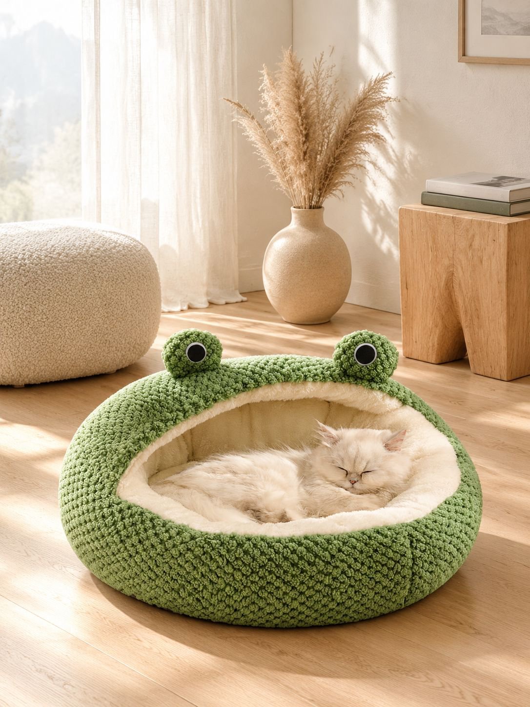 Froschförmiges Katzen- und Hundebett in niedlichem Design