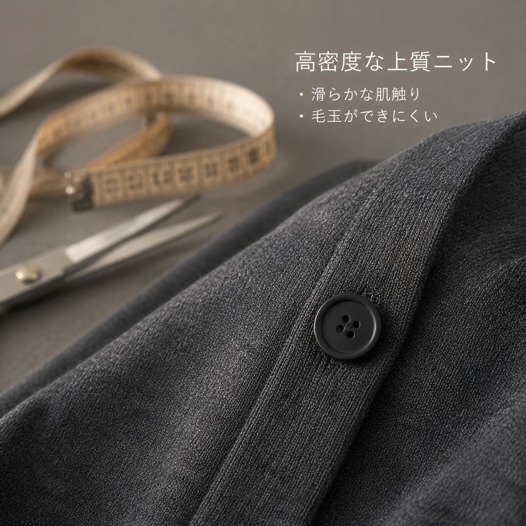 お手入れ簡単な薄手ニットカーディガン