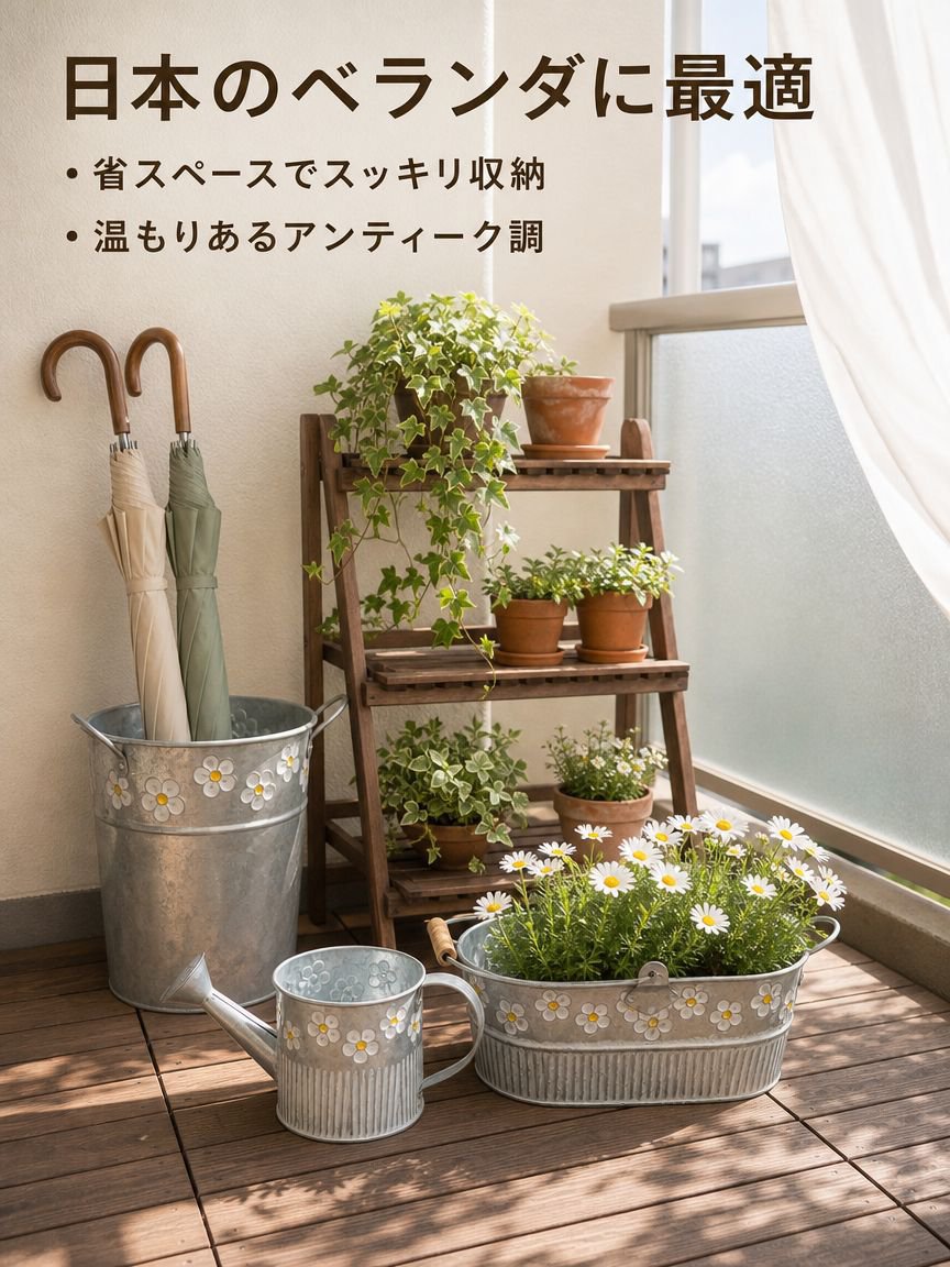 ガーデンブリキバケツ、植木鉢