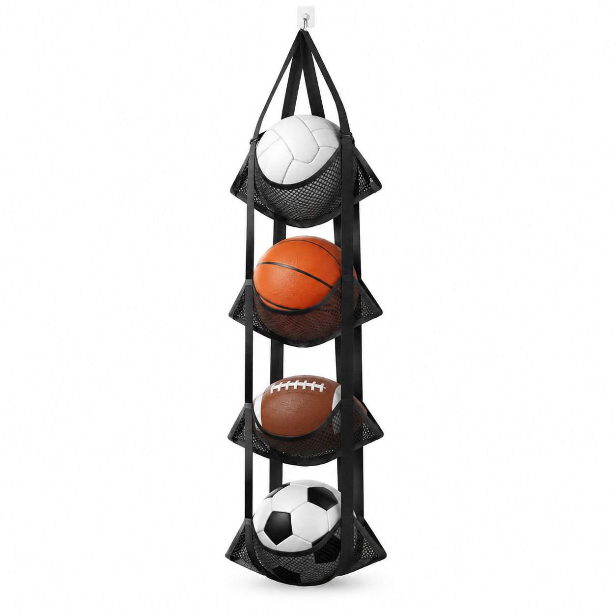 Basketball and Soccer Ball Multi-layer Mesh Storage Hanging Shelf