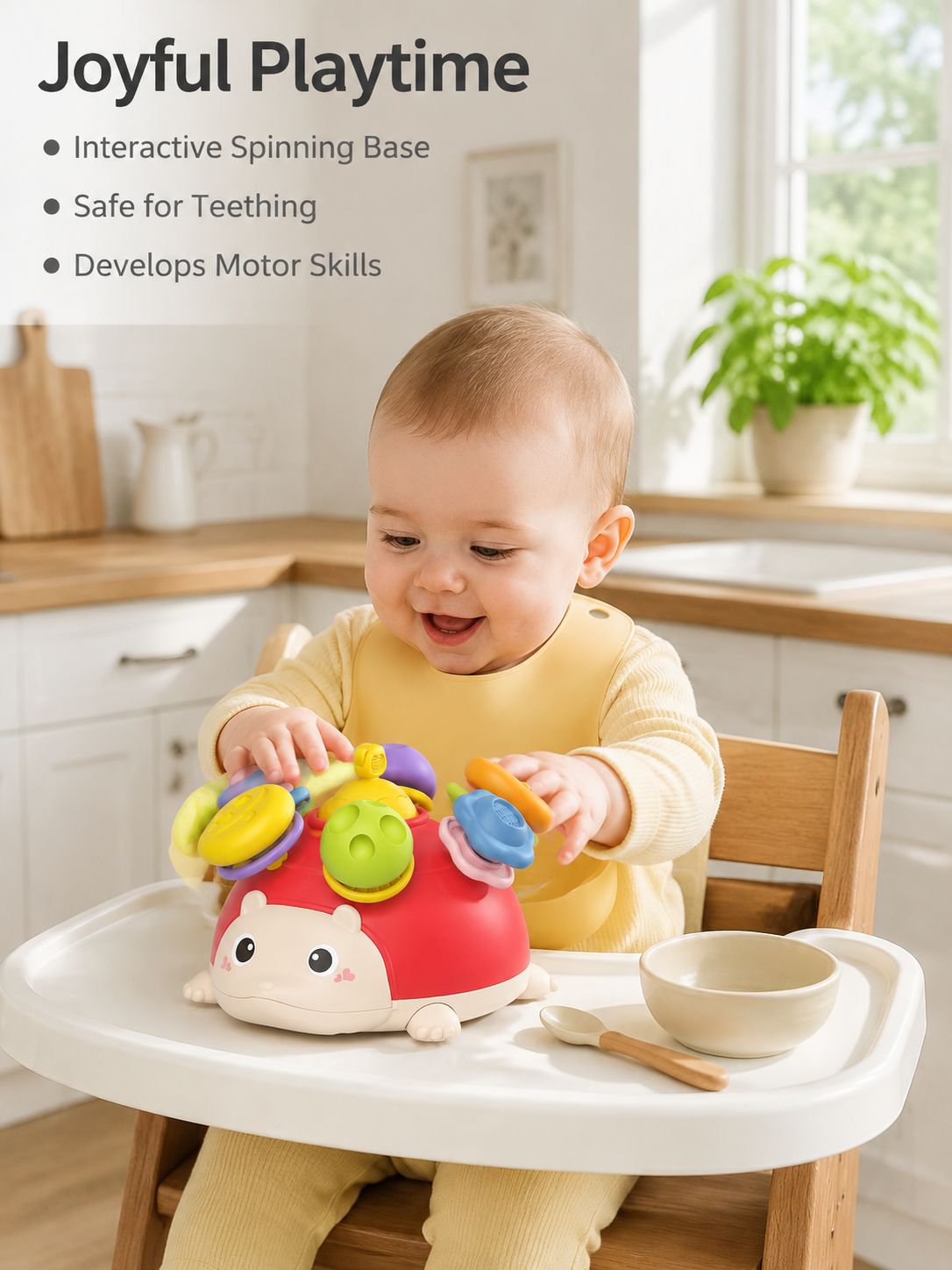  Multifunctional Rotating Hedgehog Teething Toy