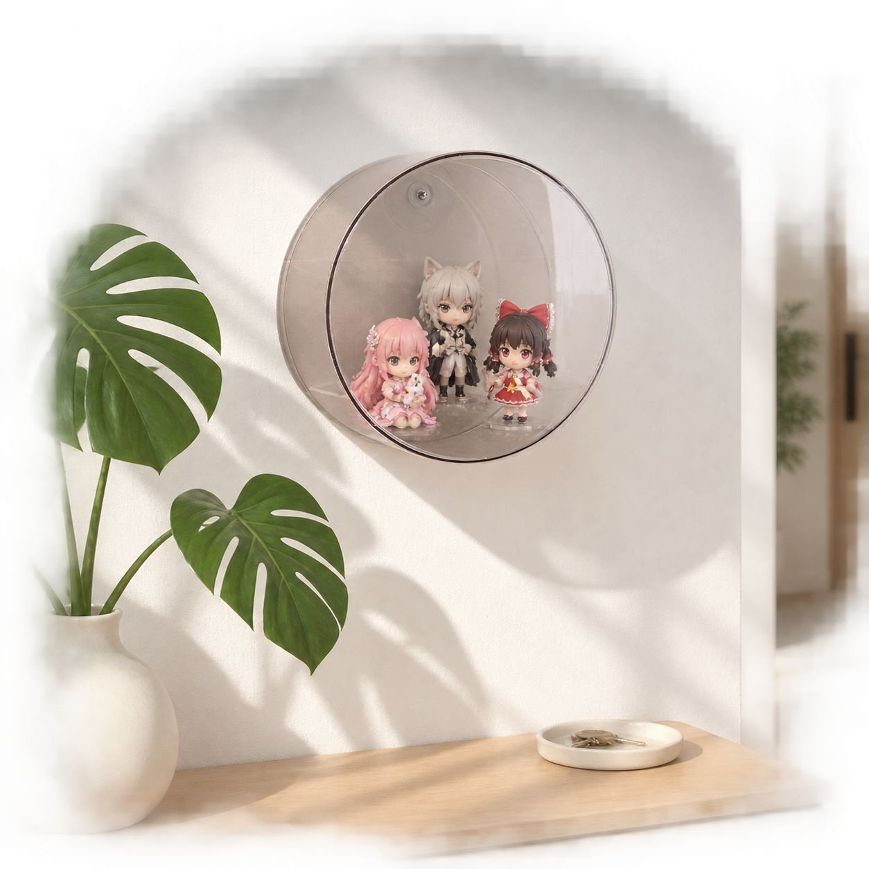 Kreative runde Wandaufbewahrungsbox für Figuren, Wohnzimmer-Deko, Blindbox-Display