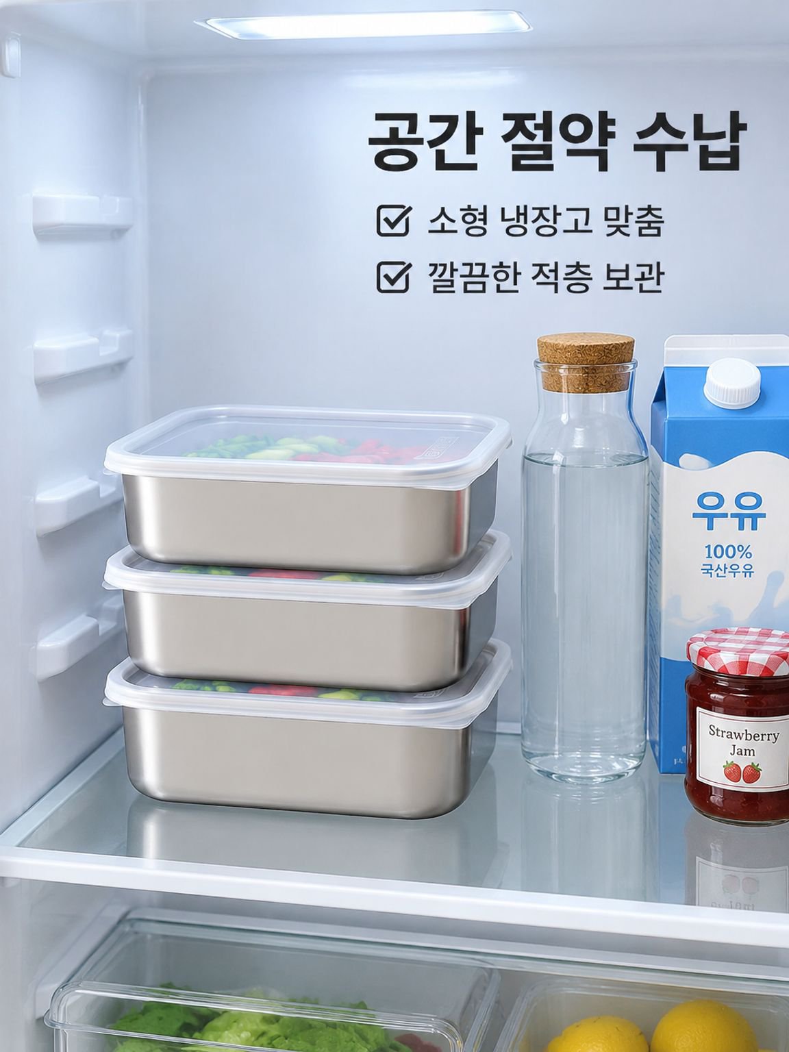 스테인리스 스틸 밀폐 식품 보관 용기