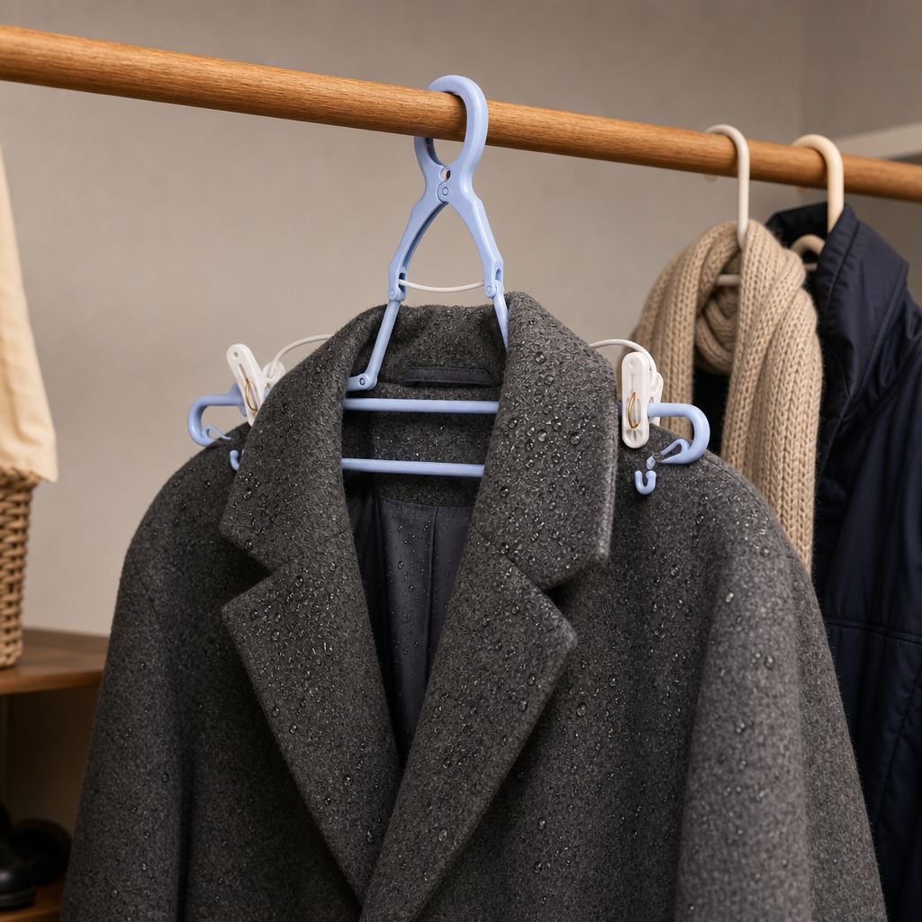 Outdoor windproof clip drying hanger for clothesline