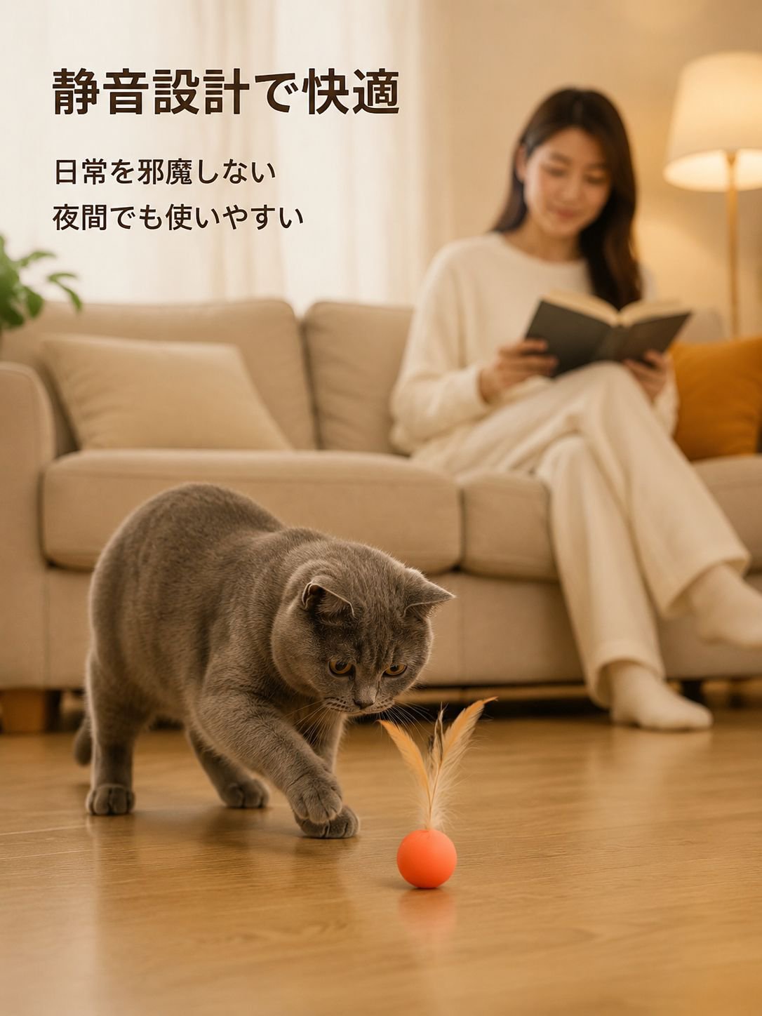 ペット猫用羽根付きジャンピングボール
