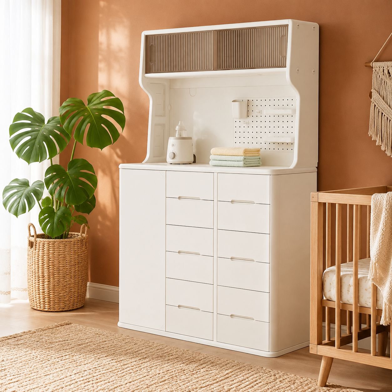 Estante para juguetes infantiles y caja de almacenamiento para bebés, gabinete organizador de suelo