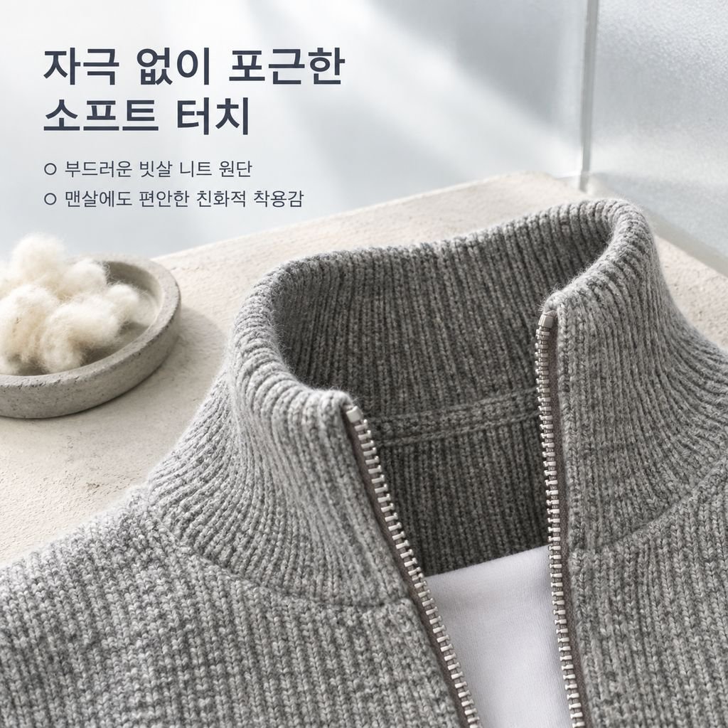 남성 가을 겨울 웨이스트랜드 스타일 니트 가디건 루즈핏 아우터