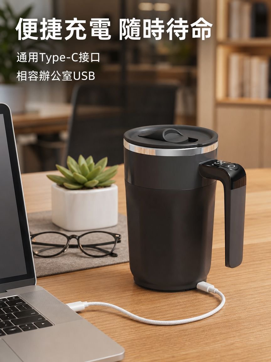 智能磁力數顯咖啡攪拌杯