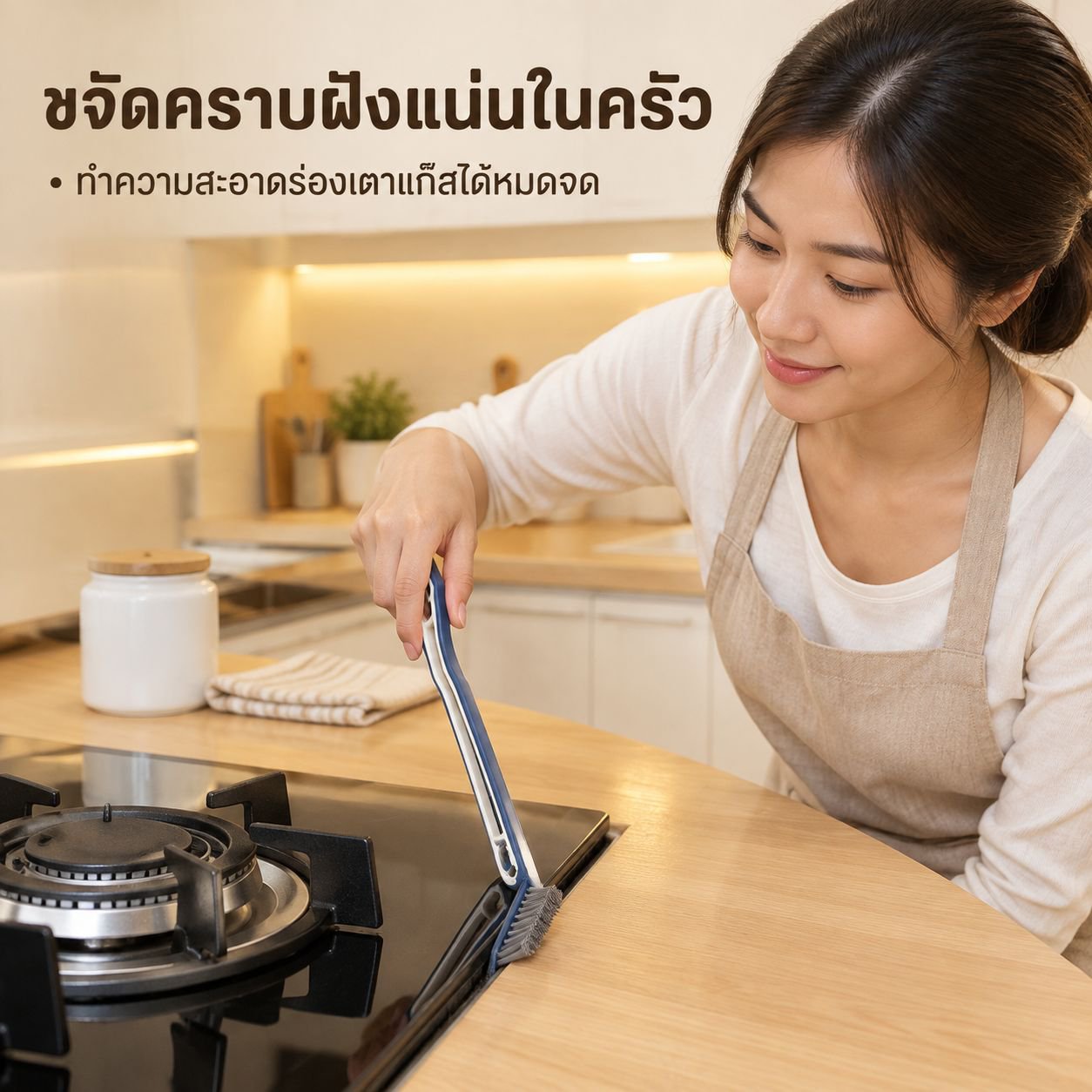 แปรงพลาสติกทำความสะอาดซอกมุมแบบ 2-in-1