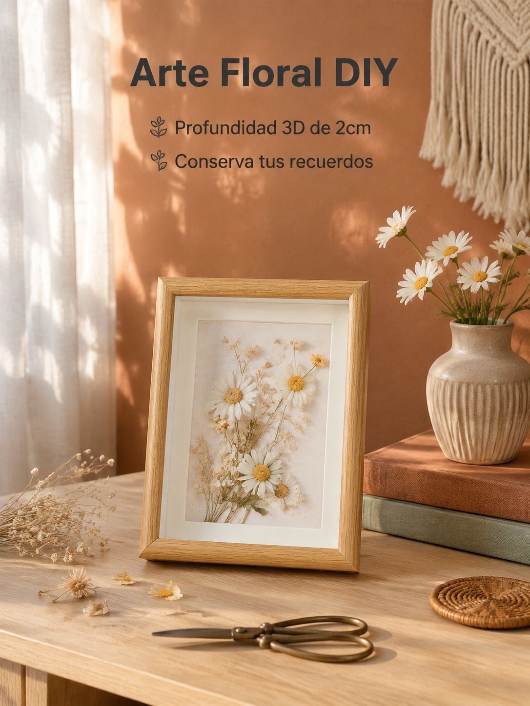 Marco de madera hueco tridimensional minimalista
