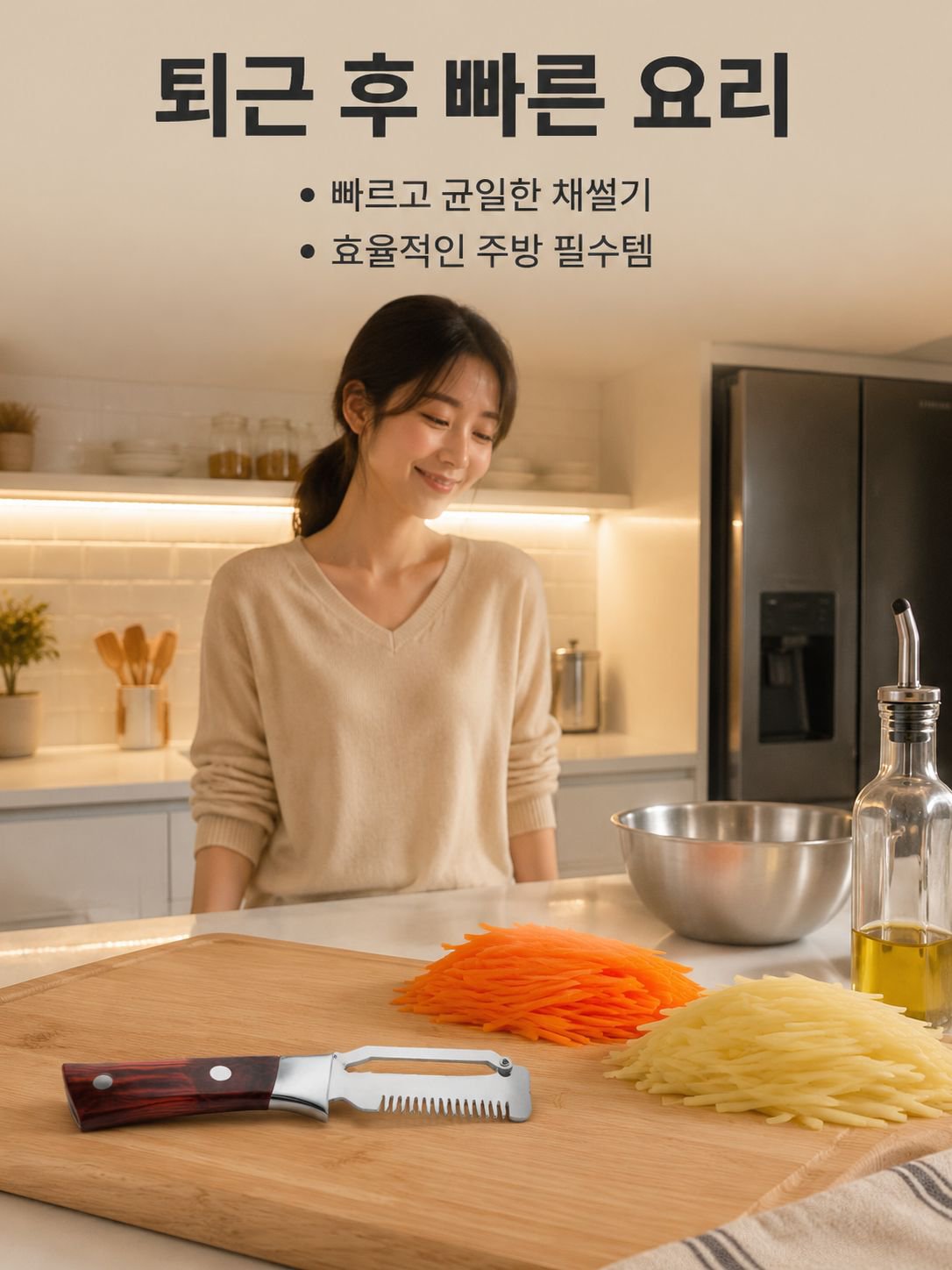 채썰기 겸 껍질 벗기기
