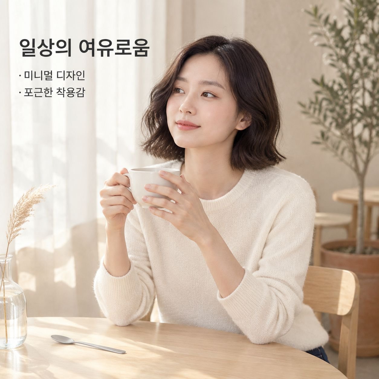 여성용 크루넥 긴팔 스웨터