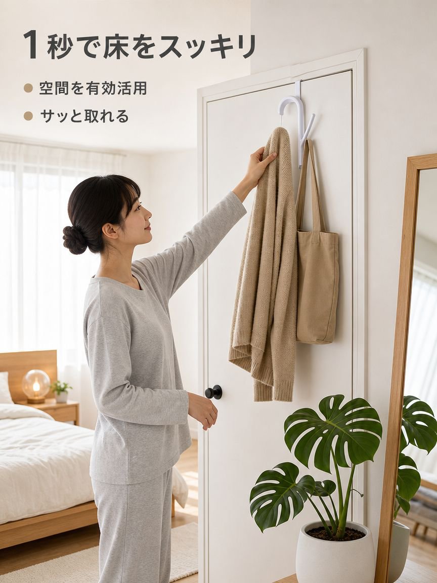 穴開け不要 多機能ドア掛けフック