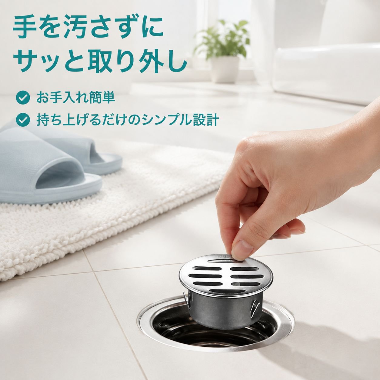 ステンレス製排水口カバー