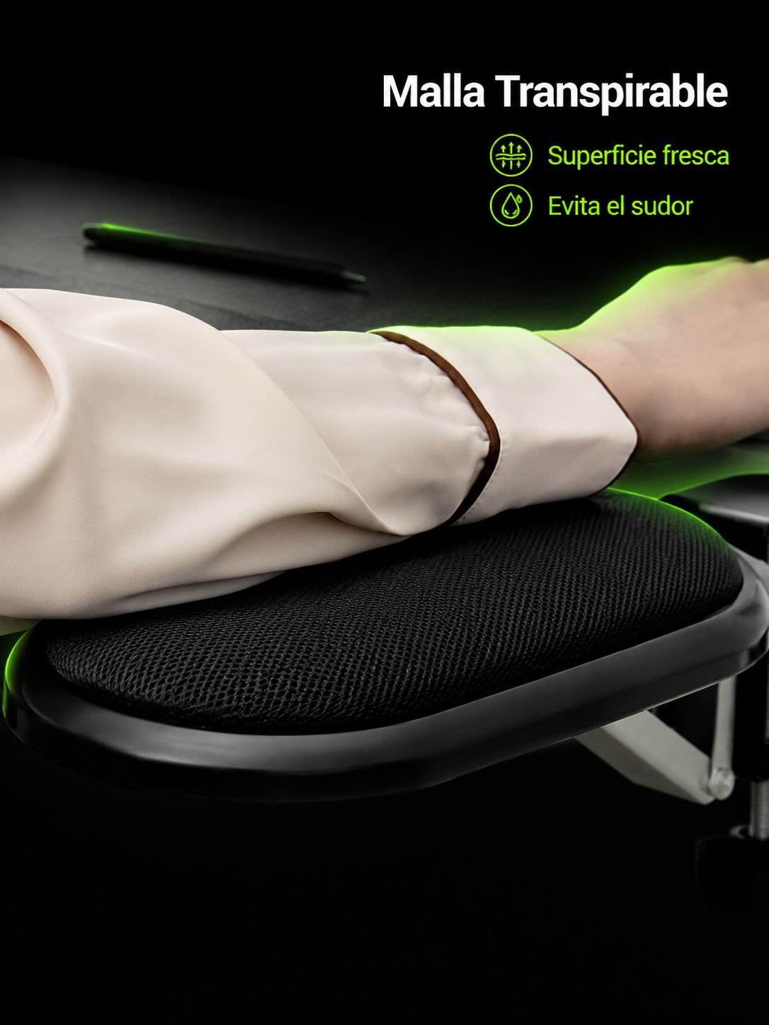 Reposabrazos compatible con todo tipo de escritorios