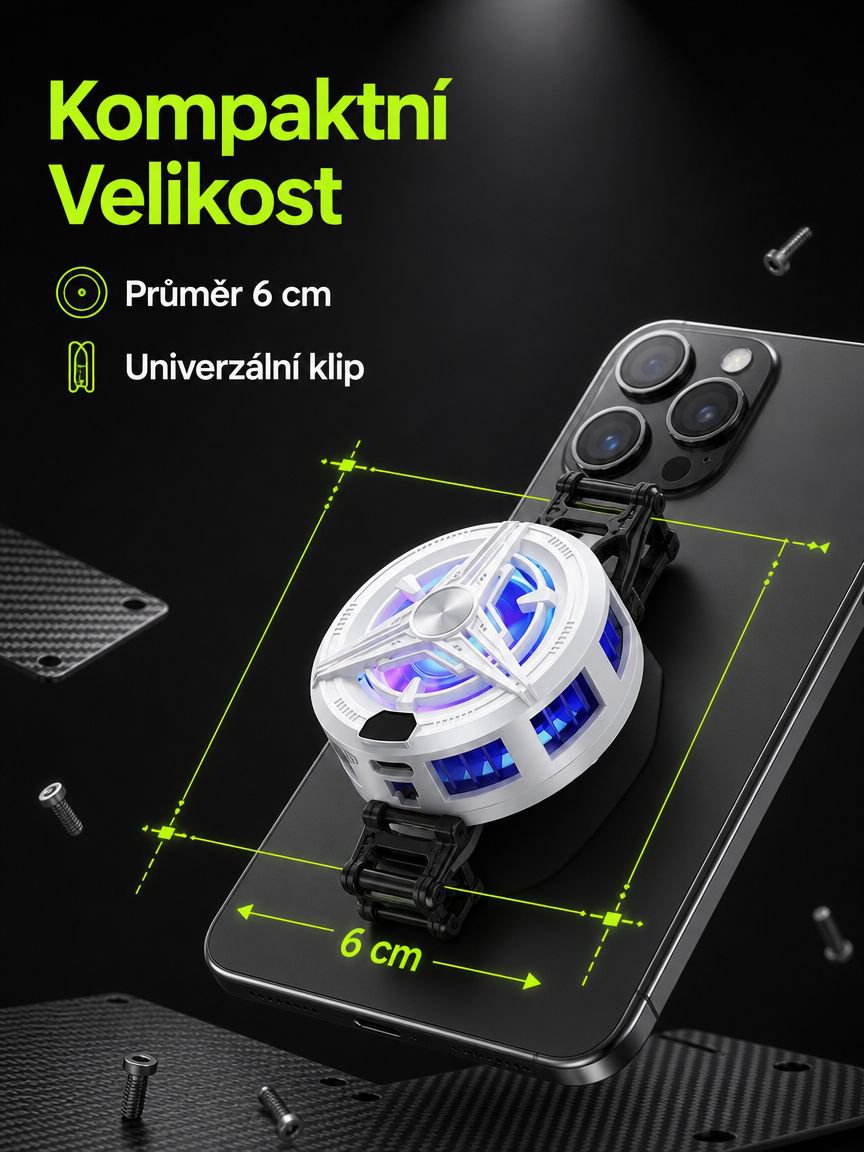 Magnetický chladicí ventilátor na mobilní telefon