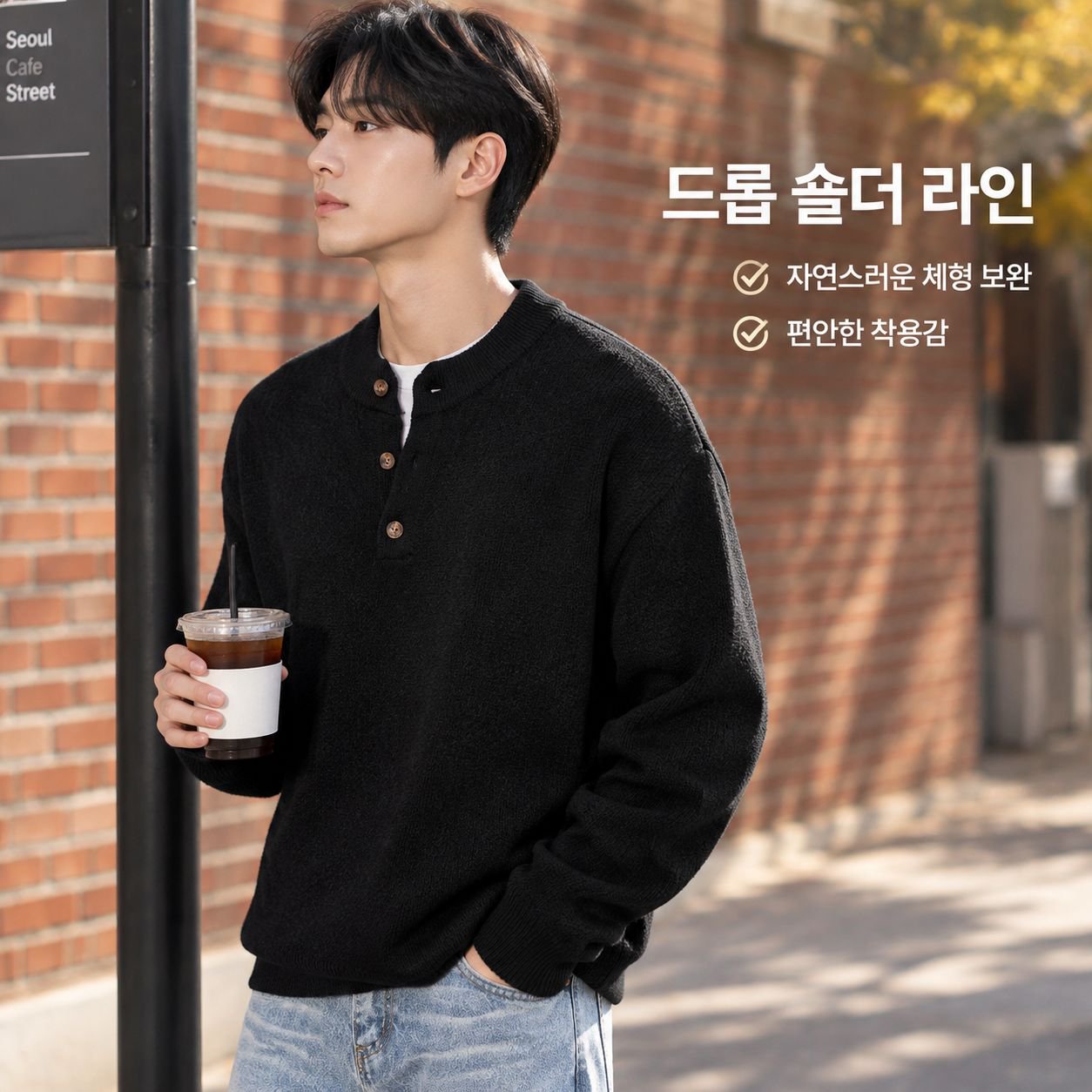 남성용 루즈핏 니트 스웨터