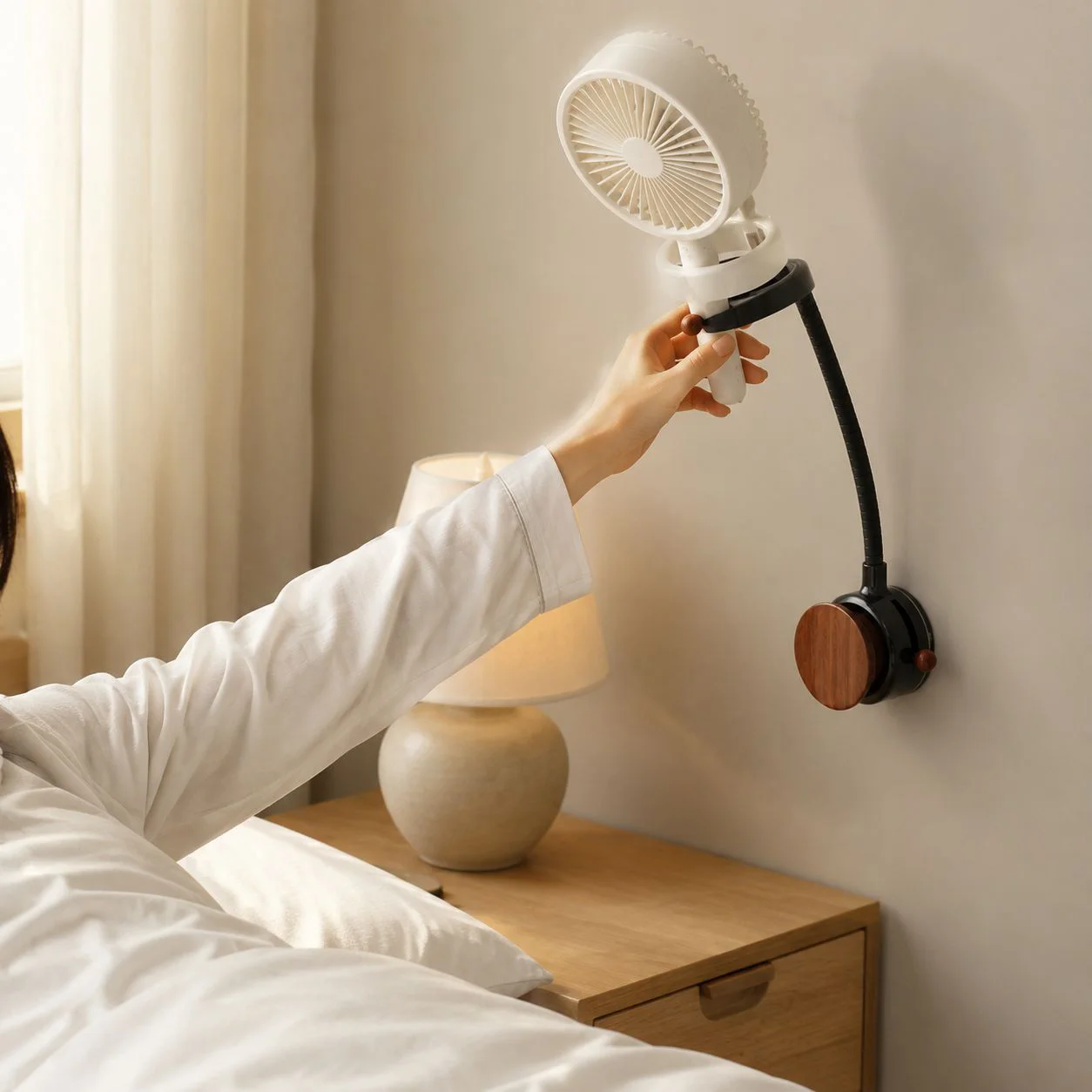 Wall-mounted Rotatable Storage Rack for Fans 