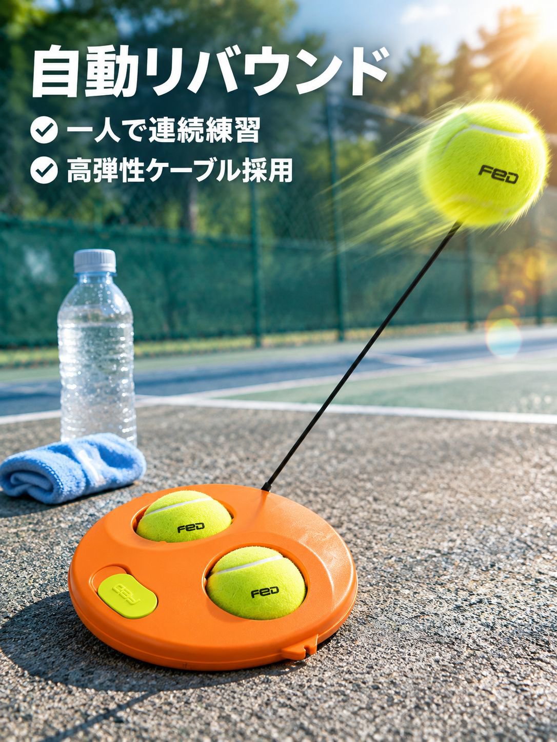 滑り止め紐付きテニストレーナーセット