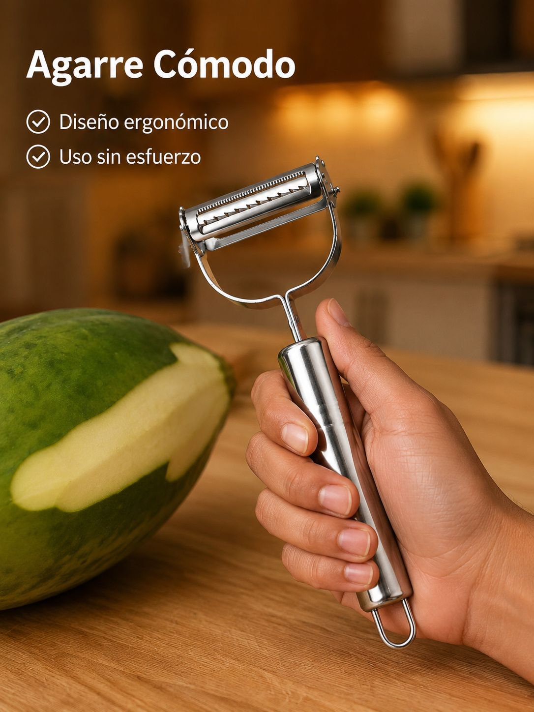Utensilios de cocina de acero inoxidable para salas de estar y hogares - Pelador de frutas
