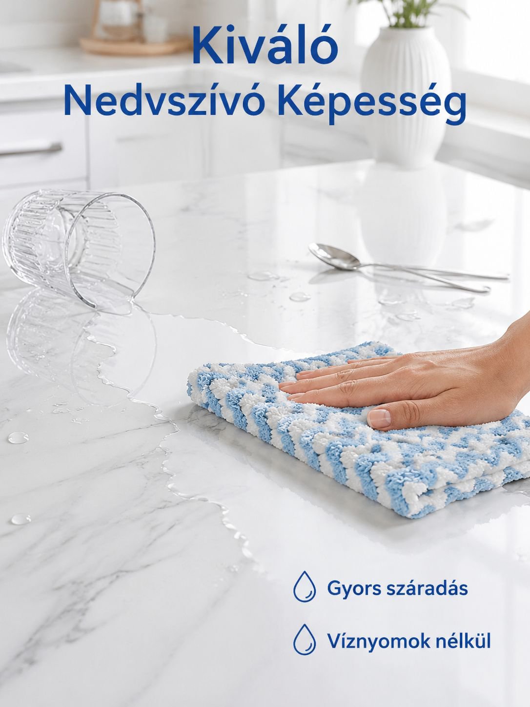 Kationos vastagított korallgyapjú hullámos törlőkendő