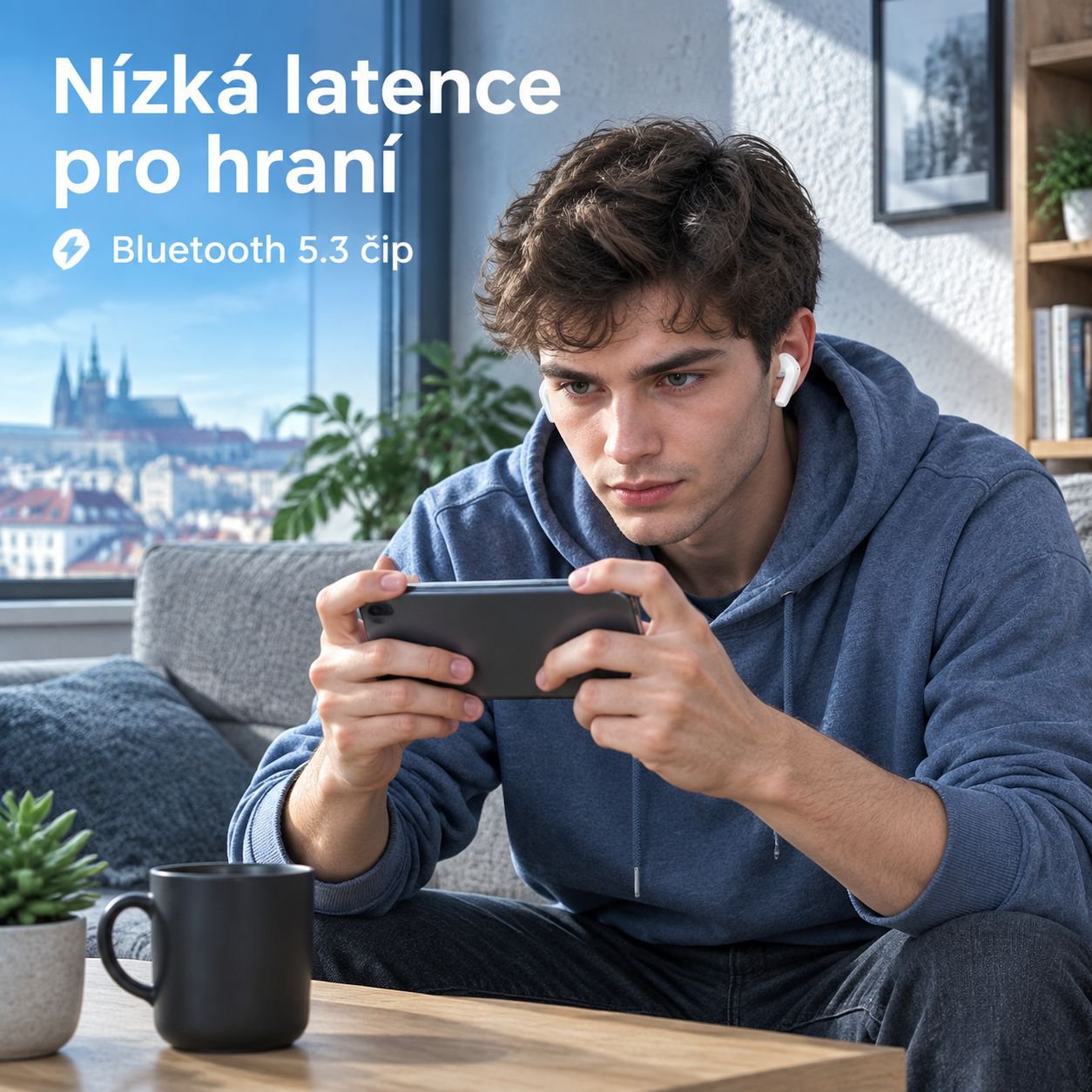 Vysoce kvalitní sportovní bezdrátová Bluetooth sluchátka do uší s digitálním displejem