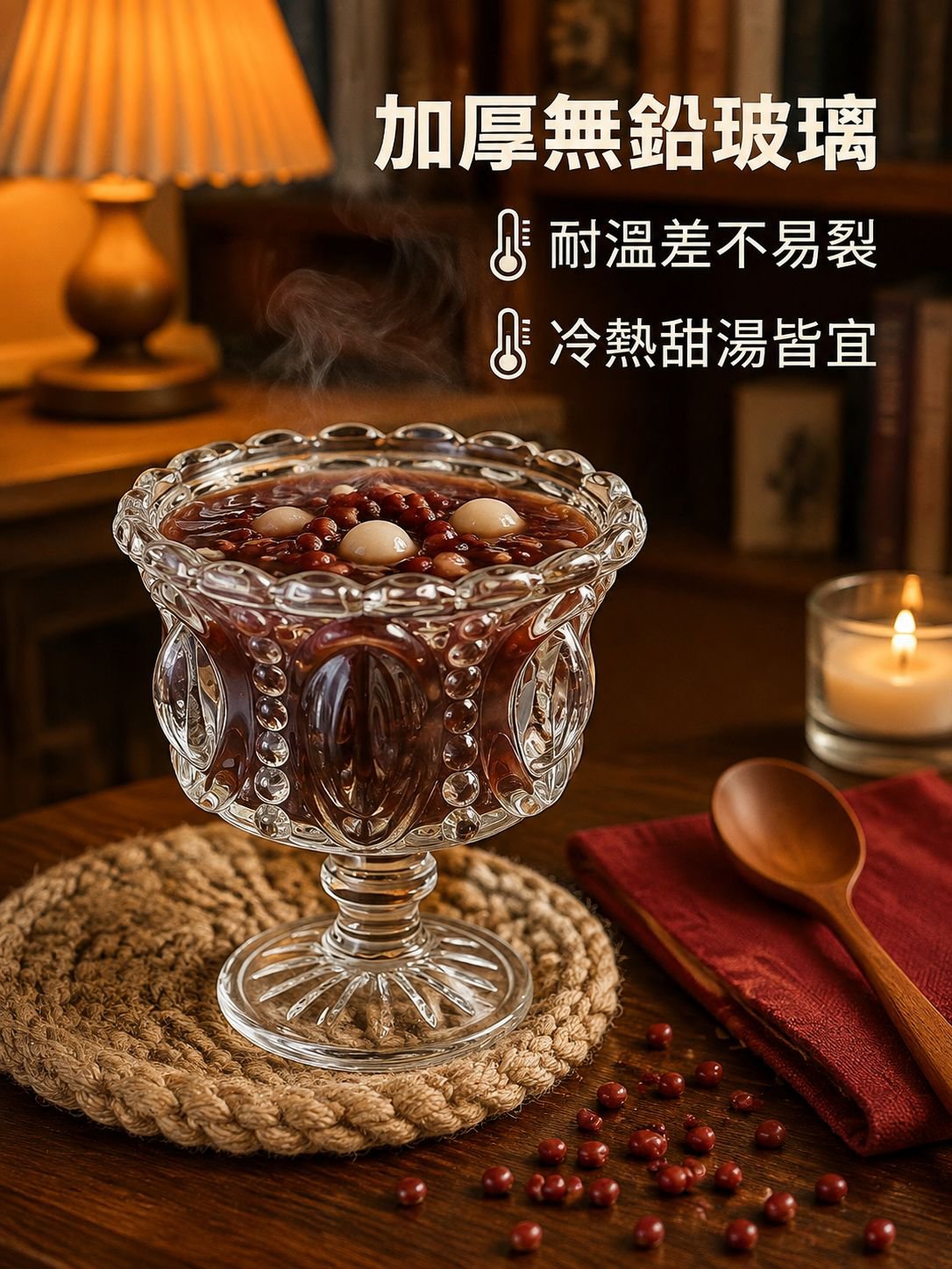 高腳甜品杯浮雕冰淇淋玻璃杯