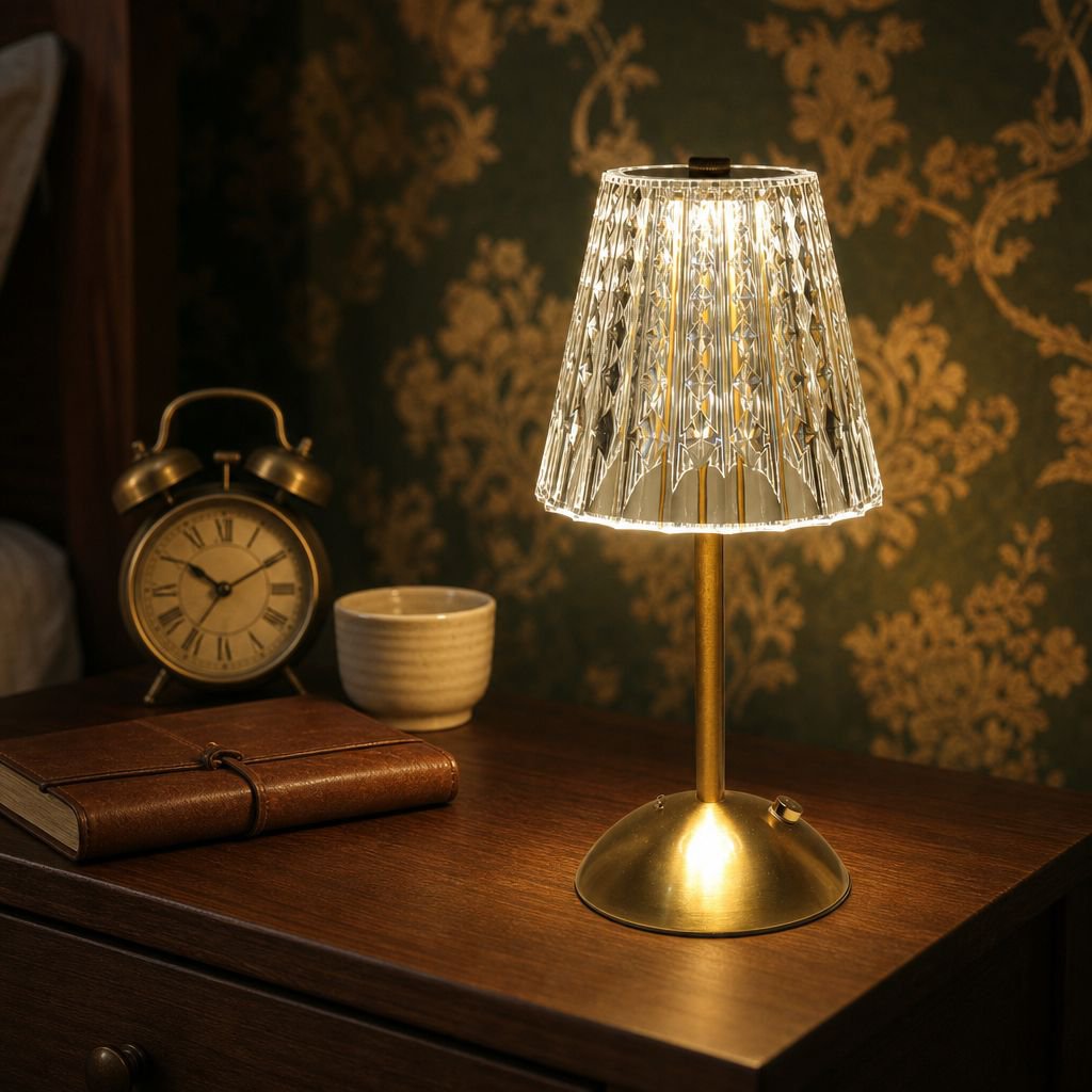 Touch Dimmable Crystal Retro LED Desk Lamp