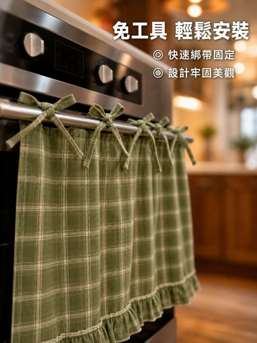 烤箱簾荷葉邊緞帶農舍廚房烤箱裙
