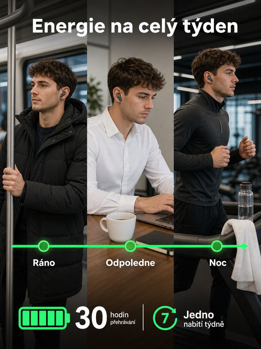 Lehký a ergonomický design sluchátek do uší