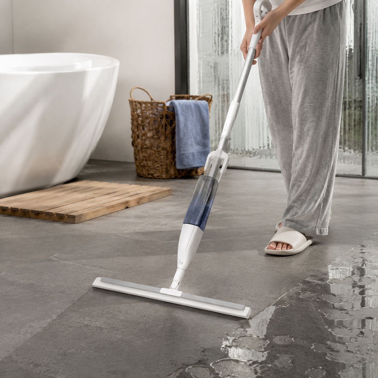 Hands-Free Silicone Squeegee Broom