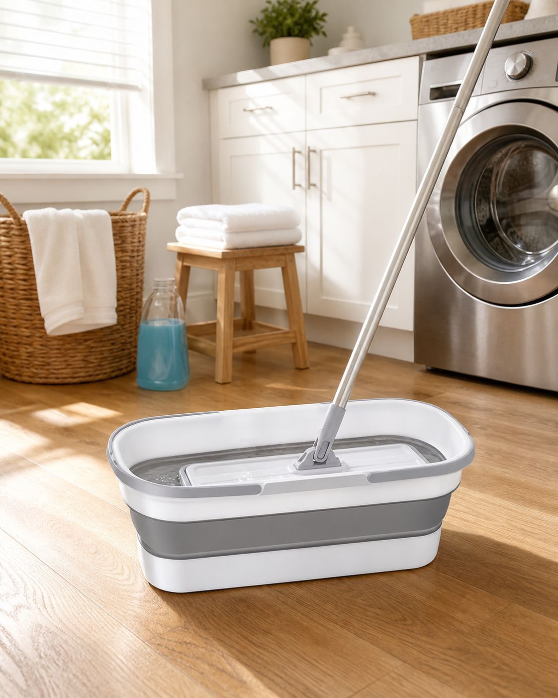 Foldable Rectangular Flat Mop Bucket 55cm