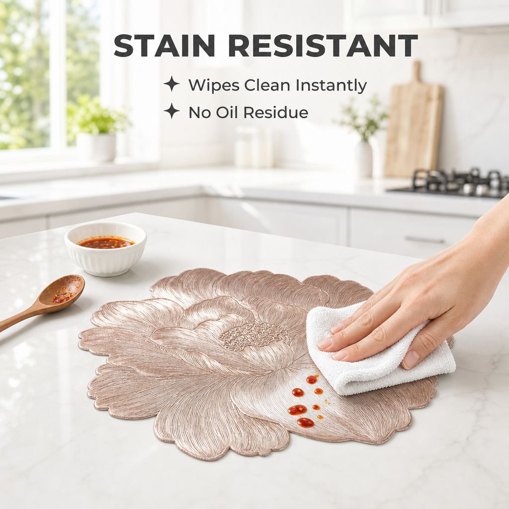 Elegant Solid Color Placemat, Simple Heatproof Table Mat