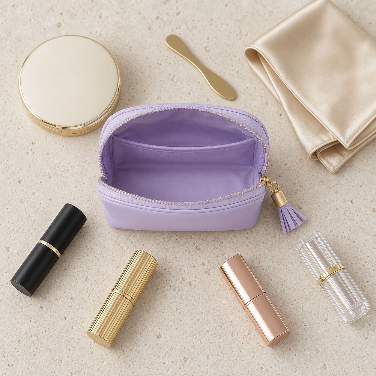Trousse de maquillage portable, mini sac multifonction pour rouge à lèvres et bijoux