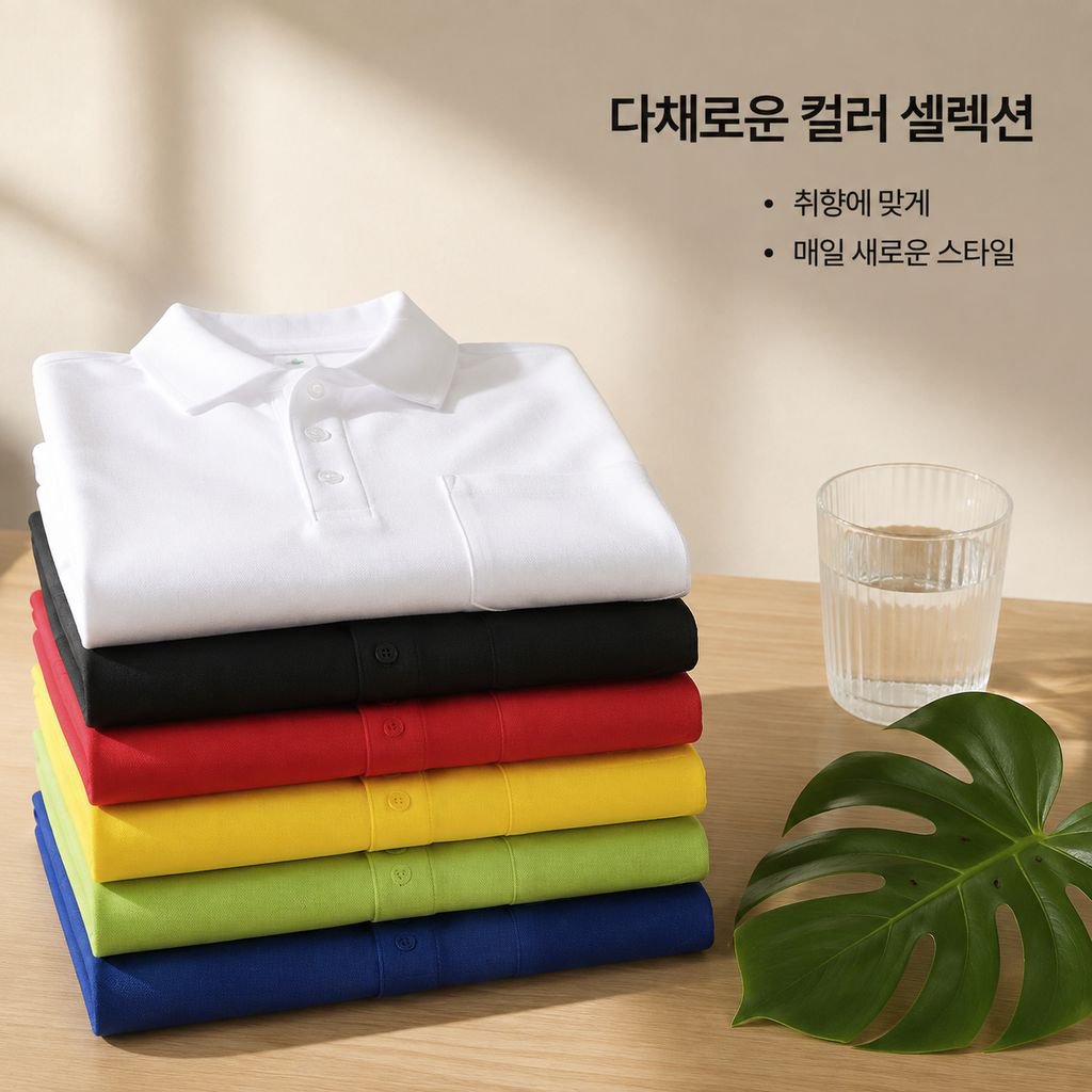 남성용 반팔 폴로 셔츠