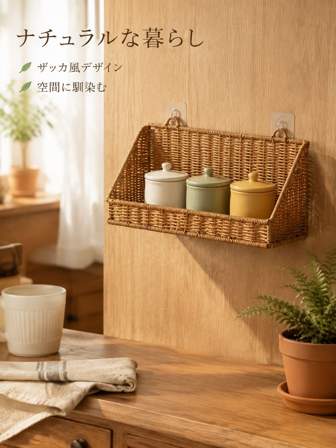 壁掛け収納バスケット